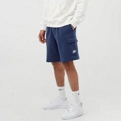 Spodenki Sportowe Męskie Nike M NSW Club FT Cargo Short. Niebieskie szorty sportowe męskie Nike, bez wzorów, sportowe. Za 140.80 zł.