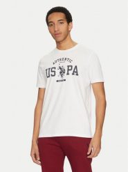 U.S. Polo Assn. T-Shirt MUP4083 Biały Regular Fit. Białe koszulki polo męskie U.S. Polo Assn., m, bez wzorów, z bawełny, bez kołnierzyka, bez ramiączek. Za 99.99 zł.
