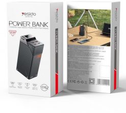 Yesido Powerbank YP62 30 000 mAh 22.5W LED, 2xUSB-A + 2xUSB-C, BLACK / CZARNY. Czarne powerbanki RivaCase. Za 125.99 zł.