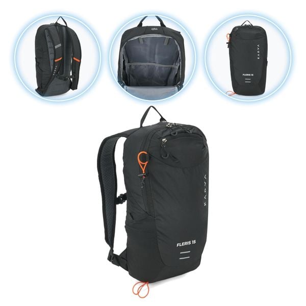 Plecak turystyczny KADVA Fleris. Czarne plecaki męskie KADVA, bez wzorów. Za 94.99 zł.