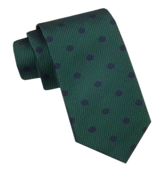 Elegancki Męski Krawat - Alties - Zieleń w Grochy. Zielone krawaty i muchy męskie Alties, bez wzorów, z tkaniny, eleganckie. Za 49.00 zł.