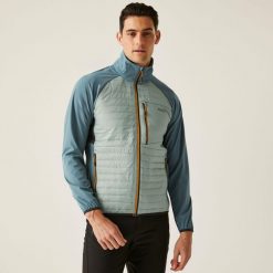 Kurtka turystyczna hybrydowa męska Pro Hybrid. Szare kurtki męskie Regatta, m, bez wzorów, z materiału, bez kaptura, trekkingowe. W wyprzedaży za 104.99 zł.