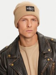 Calvin Klein Czapka K50K512455 Beżowy. Brązowe czapki męskie Calvin Klein, na zimę, bez wzorów, z bawełny. Za 209.99 zł.