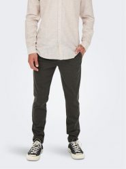 Only & Sons Chinosy 22022911 Szary Tapered Fit. Szare eleganckie spodnie męskie Only & Sons, bez wzorów, z wiskozy. Za 129.99 zł.