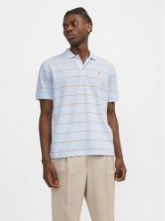 Jack & Jones Polo Bluwin 12170931 Błękitny Regular Fit. Niebieskie koszulki polo męskie Jack & Jones, m, bez wzorów, z bawełny, bez kołnierzyka, bez ramiączek. Za 79.99 zł.