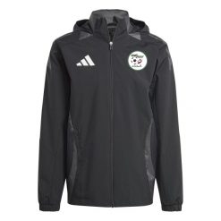 Kurtka dresowa zewnętrzna Algérie 2025. Czarne kurtki męskie ADIDAS, bez wzorów, z dresówki, sportowe, bez ramiączek, bez kaptura. W wyprzedaży za 262.00 zł.