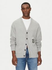 Guess Jeans Kardigan M5RR31 Z3HM1 Szary Regular Fit. Szare kardigany męskie Guess Jeans, l, z aplikacjami, z bawełny, bez ramiączek. Za 239.99 zł.