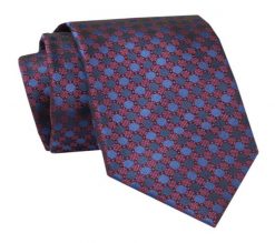 Męski Krawat - ALTIES - Klasyczny - Delikatne Groszki. Niebieskie krawaty i muchy męskie Alties, bez wzorów, z tkaniny, eleganckie. Za 49.00 zł.