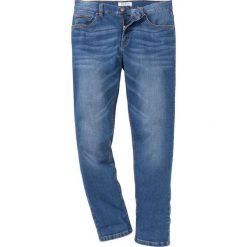 Dżinsy ze stretchem Slim Fit Straight bonprix niebieski "used". Niebieskie jeansy męskie bonprix, z jeansu, klasyczne. Za 109.99 zł.