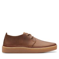 Półbuty Clarks. Brązowe codzienne półbuty męskie Clarks, bez wzorów, bez obcasa, bez zapięcia. Za 429.99 zł.