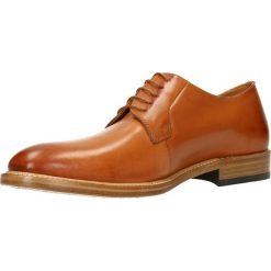 Półbuty HENRY. Brązowe eleganckie półbuty męskie Gino Rossi, eleganckie, bez obcasa, bez zapięcia. W wyprzedaży za 399.90 zł.