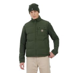 Kurtka puchowa bez rękawów Protest Pilot. Zielone kurtki męskie Protest, bez wzorów, z puchu, sportowe, bez ramiączek, bez kaptura. Za 425.50 zł.