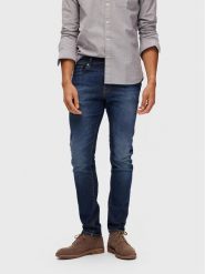 Selected Homme Jeansy Leon 16088264 Granatowy Slim Fit. Niebieskie jeansy męskie Selected Homme, bez wzorów, z bawełny. Za 369.99 zł.