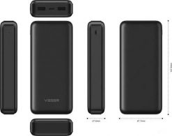 Powerbank 4kom.pl Powerbank Bateria zewnętrzna VEGER A20 - 20 000mAh czarny (W2015). Czarne powerbanki 4kom.pl. Za 87.42 zł.