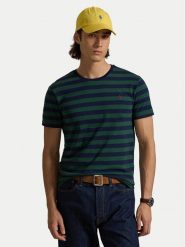 Polo Ralph Lauren T-Shirt 710803479031 Zielony Custom Slim Fit. Zielone koszulki polo męskie Polo Ralph Lauren, m, bez wzorów, z bawełny, bez kołnierzyka, bez ramiączek. Za 399.99 zł.