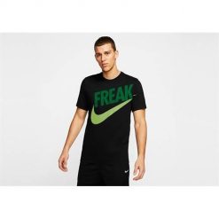 Koszulka sportowa męska Nike Giannis freak. Czarne t-shirty sportowe męskie Nike, m, bez wzorów, sportowe, bez ramiączek. Za 227.00 zł.
