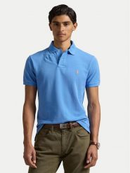 Polo Ralph Lauren Polo 710680784406 Niebieski Custom Slim Fit. Niebieskie koszulki polo męskie Polo Ralph Lauren, m, bez wzorów, z bawełny, bez kołnierzyka, bez ramiączek. Za 309.99 zł.