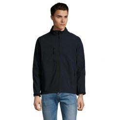 Kurtka Męska Relax Soft Shell. Niebieskie kurtki męskie SOL'S, m, bez wzorów, sportowe, bez ramiączek, bez kaptura. Za 219.99 zł.