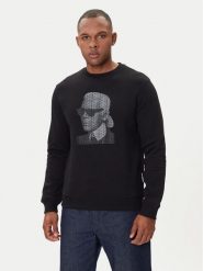KARL LAGERFELD Bluza 705031 554906 Czarny Regular Fit. Czarne bluzy nierozpinane męskie KARL LAGERFELD, m, bez wzorów, z bawełny, bez ramiączek, bez kaptura. Za 629.99 zł.