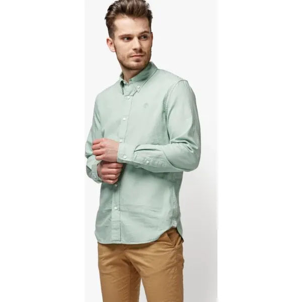 Timberland Koszula Ls Milford Solid Oxford Slim , zielony, rozmiar XXL. Zielone koszule męskie Timberland, m, z aplikacjami, z bawełny, bez kołnierzyka, bez ramiączek. W wyprzedaży za 219.99 zł.