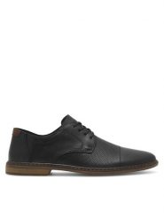 Rieker Półbuty 13427-00 Czarny. Czarne eleganckie półbuty męskie Rieker, ze skóry, wizytowe, bez obcasa, bez zapięcia. Za 359.99 zł.