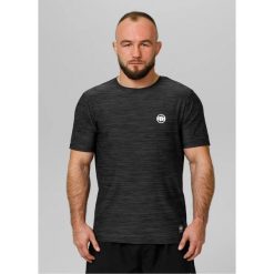 Pitbull Koszulka Casual Sport Small Logo Czarna. Szare t-shirty sportowe męskie PITBULL, bez wzorów, casualowe, bez ramiączek. Za 79.99 zł.