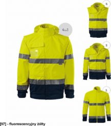 RIMECK HV Guard 4 in 1 5V2 - ADLER - Kurtka unisex, 210/280 g/m, 100% poliester - fluorescencyjny żółty L. Żółte kurtki męskie RIMECK, l, bez wzorów, z poliesteru, bez ramiączek, bez kaptura. Za 378.94 zł.
