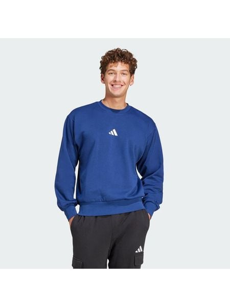 Adidas Bluza Essentials Feel Cozy JE3792 Granatowy Regular Fit. Niebieskie bluzy nierozpinane męskie ADIDAS, m, bez wzorów, z bawełny, bez ramiączek, bez kaptura. Za 179.99 zł.