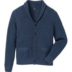 Sweter rozpinany z bawełny z recyclingu bonprix niebieski melanż. Niebieskie kardigany męskie bonprix, melanż, z bawełny. Za 89.99 zł.