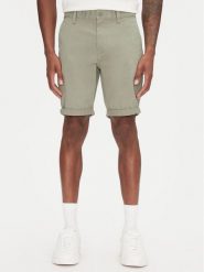 Tommy Jeans Szorty materiałowe Scanton DM0DM21950 Zielony Slim Fit. Zielone szorty męskie Tommy Jeans, bez wzorów, z bawełny. Za 189.99 zł.
