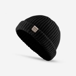 Czapka narciarska dla dorosłych Wedze Docker FR 500. Czarne czapki męskie WED'ZE, na zimę, bez wzorów, z materiału, sportowe. Za 49.99 zł.