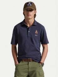 Polo Ralph Lauren Polo 710P00083001 Granatowy Custom Slim Fit. Niebieskie koszulki polo męskie Polo Ralph Lauren, m, bez wzorów, z bawełny, bez kołnierzyka, bez ramiączek. Za 569.99 zł.