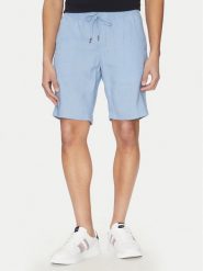 Tommy Hilfiger Szorty materiałowe Harlem MW0MW37804 Niebieski Regular Fit. Niebieskie szorty męskie Tommy Hilfiger, bez wzorów, ze lnu. Za 279.99 zł.
