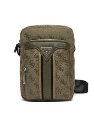 Guess Saszetka HMMIST P5163 Khaki. Brązowe torby męskie na ramię Guess, z aplikacjami, ze skóry. Za 259.99 zł.