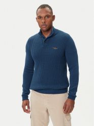Aeronautica Militare Sweter 252MA1572UL00409 Niebieski Slim Fit. Niebieskie kardigany męskie Aeronautica Militare, m, bez wzorów, z bawełny, bez ramiączek. Za 679.99 zł.
