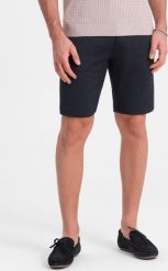 Ombre Męskie szorty ze strukturalnej dzianiny z kieszeniami chino - granatowe V1 OM-SRCS-0128 XXL. Szorty sportowe męskie Ombre, bez wzorów, z dzianiny, sportowe. Za 59.99 zł.