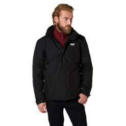 Kurtka przeciwdeszczowa męska Helly Hansen DUBLINER INSULATED. Czarne kurtki męskie Helly Hansen, m, bez wzorów, z syntetyku, klasyczne, bez ramiączek, z kapturem. Za 994.00 zł.