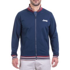 Bluza w kolorze ciemnoniebieskim. Niebieskie bluzy rozpinane męskie Jeep, m, bez wzorów, bez ramiączek, bez kaptura. W wyprzedaży za 124.95 zł.