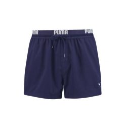 Męski Puma SWIM LOGO. Niebieskie kąpielówki męskie Puma, bez wzorów, sportowe. Za 135.99 zł.