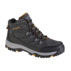Buty trekkingowe męskie Skechers Relment Daggett. Czarne buty trekkingowe męskie Skechers, bez wzorów, z gumy, za kostkę, bez zapięcia. Za 407.00 zł.