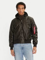 Alpha Industries Kurtka z imitacji skóry 123106 Czarny Regular Fit. Czarne kurtki męskie Alpha Industries, m, bez wzorów, ze skóry, bez ramiączek, bez kaptura. Za 759.99 zł.