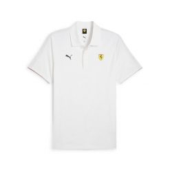 Polo Puma Ferrari Race Cloudspun. Białe koszulki polo męskie Puma, m, bez wzorów, bez kołnierzyka, bez ramiączek. W wyprzedaży za 220.50 zł.