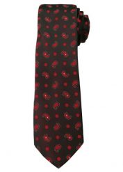 Męski Krawat, Czerwony Wzór PAISLEY - 6 cm - Angelo di Monti, Ciemnoczerwony. Czerwone krawaty i muchy męskie Angelo di Monti, bez wzorów. Za 45.00 zł.