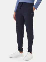 BOSS Spodnie dresowe Waffle 50535878 Granatowy Regular Fit. Niebieskie spodnie dresowe męskie Boss, bez wzorów, z bawełny. Za 279.99 zł.