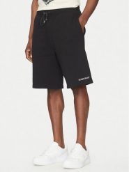 Guess Jeans Szorty sportowe M5GD49 KCPR1 Czarny Regular Fit. Czarne szorty sportowe męskie Guess Jeans, z aplikacjami, z bawełny, sportowe. Za 129.99 zł.