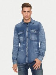Replay Koszula jeansowa M4074 .000.624 72A Niebieski Regular Fit. Niebieskie koszule męskie Replay, l, bez wzorów, z bawełny, bez kołnierzyka, bez ramiączek. Za 309.99 zł.
