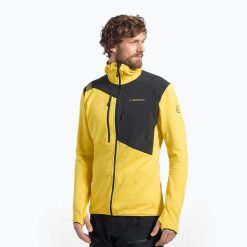Bluza termoaktywna meska La Sportiva Lucendro Thermal Hoody. Żółte bielizna termoaktywna męska La Sportiva, bez wzorów, bez ramiączek, trekkingowe. Za 739.99 zł.