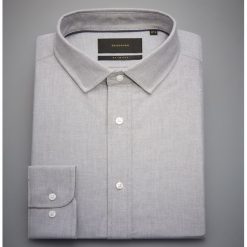 Bawełniana koszula slim fit - Jasny szar. Koszule męskie marki Reserved. W wyprzedaży za 39.99 zł.