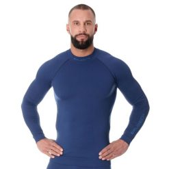 Bluza męska termoaktywna Brubeck EXTREME THERMO. Niebieskie bielizna termoaktywna męska Brubeck, m, bez wzorów, z elastanu, bez ramiączek, do biegania. Za 185.99 zł.