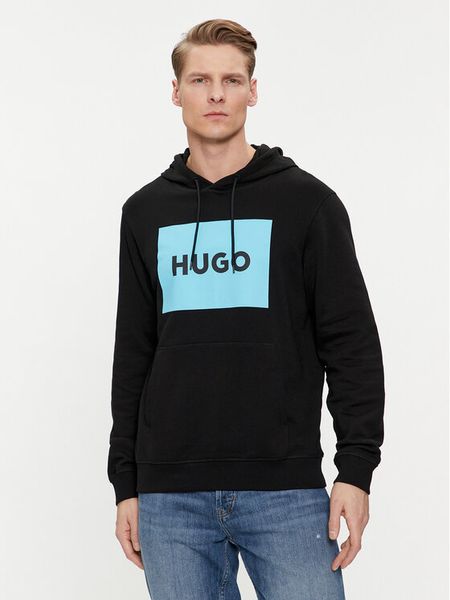 Hugo Bluza Duratschi223 50473168 Czarny Regular Fit. Czarne bluzy nierozpinane męskie Hugo, m, bez wzorów, z bawełny, bez ramiączek, bez kaptura. Za 459.99 zł.